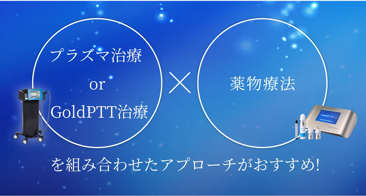GoldPTT治療と薬物療法、プラズマ治療と薬物療法を組み合わせたアプローチがおすすめ