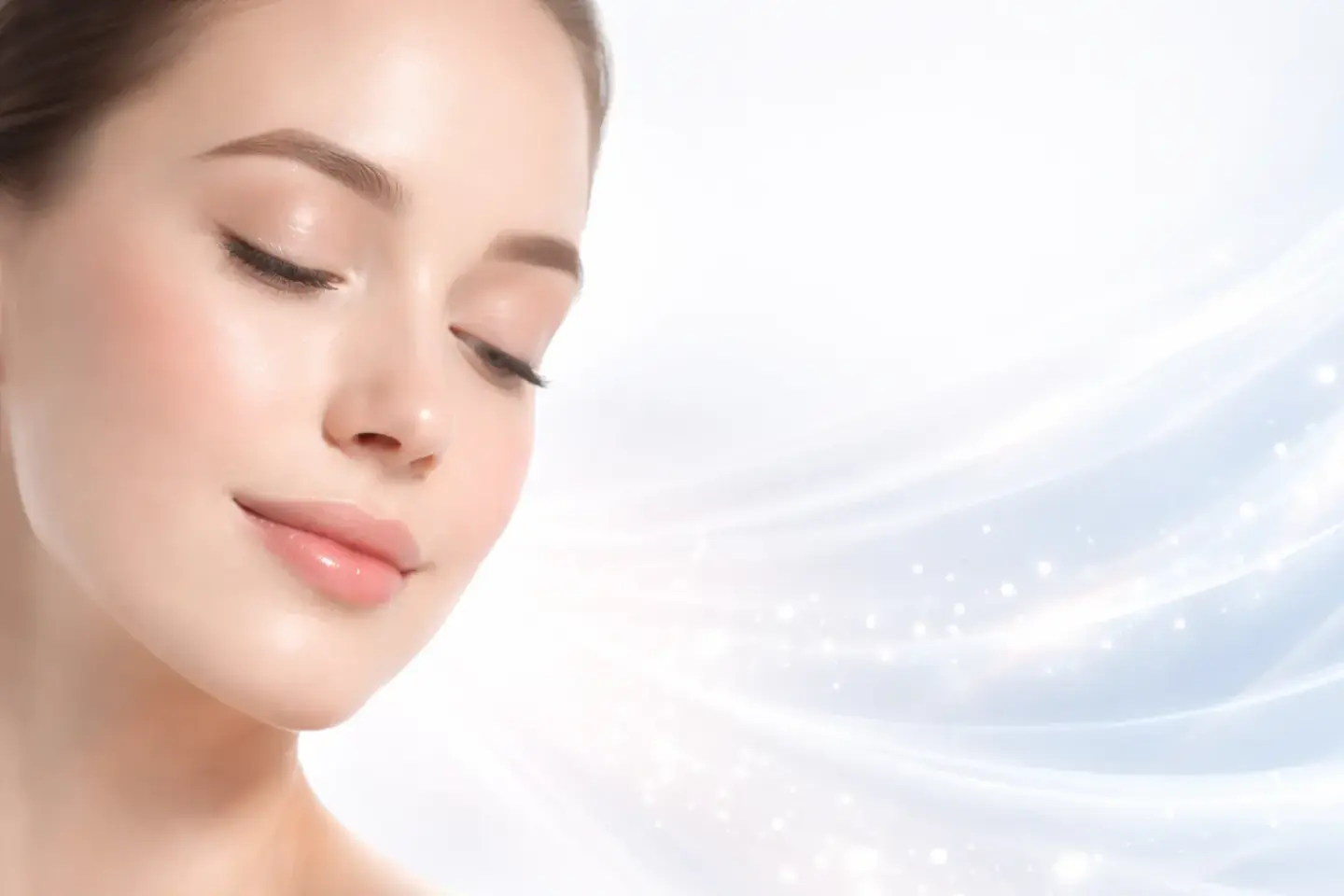 名古屋で自分に合ったシミ治療や肌治療を選ぶためのまとめイメージ（透明感のある美肌の女性）