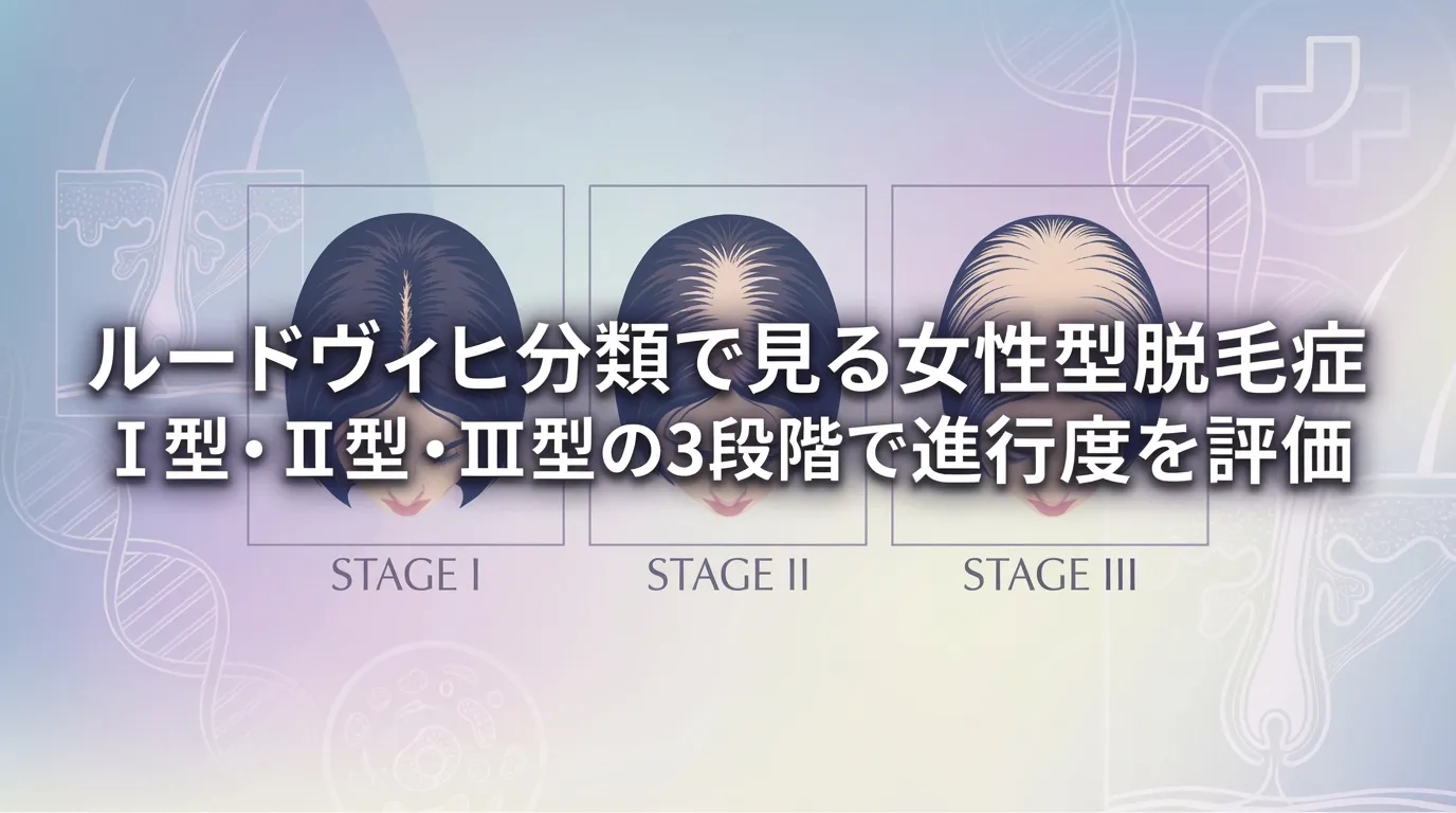 ルードヴィヒ分類で見る女性型脱毛症の進行度|I型・II型・III型の症状比較