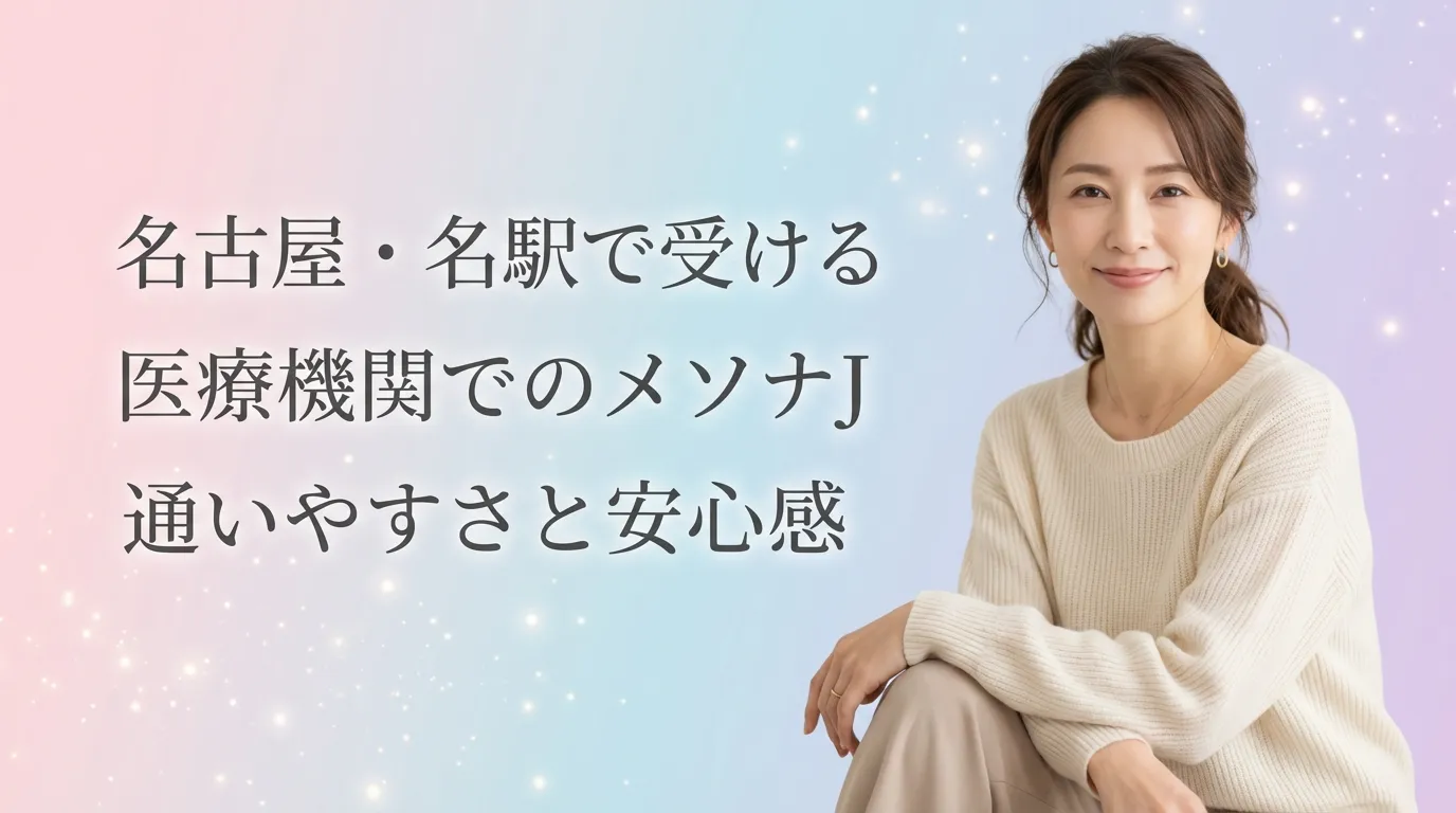 名古屋・名駅で医療機関のメソナJを受けたい方に向けた通いやすさと安心感を表したイメージ