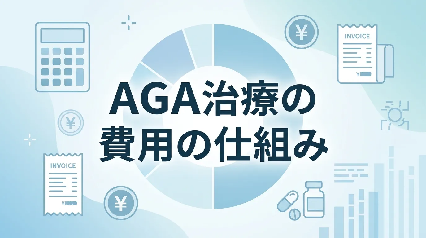 AGA治療の費用や保険適用の仕組みを解説するイメージ