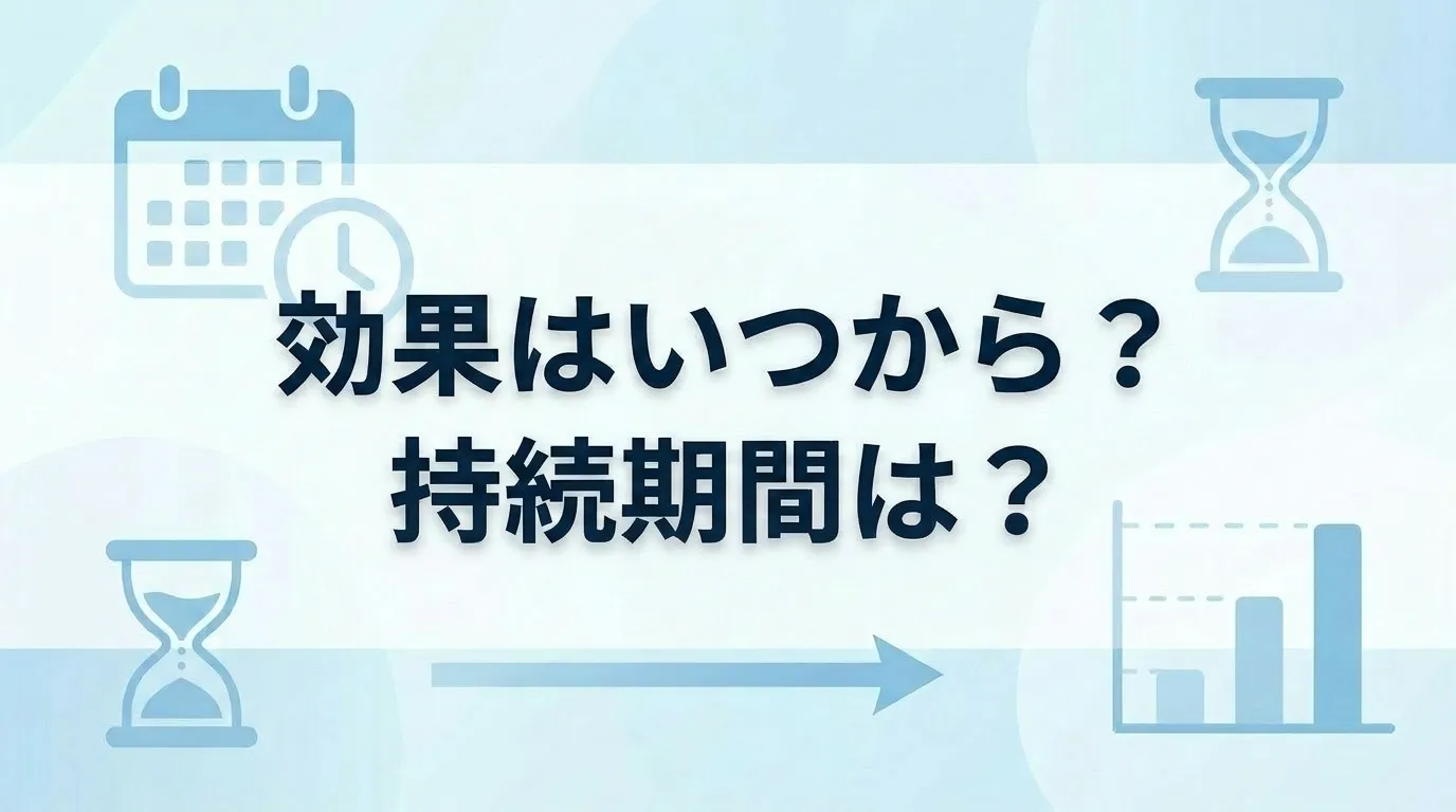 脇汗ボトックスの効果が出る時期と持続期間を解説するイメージ