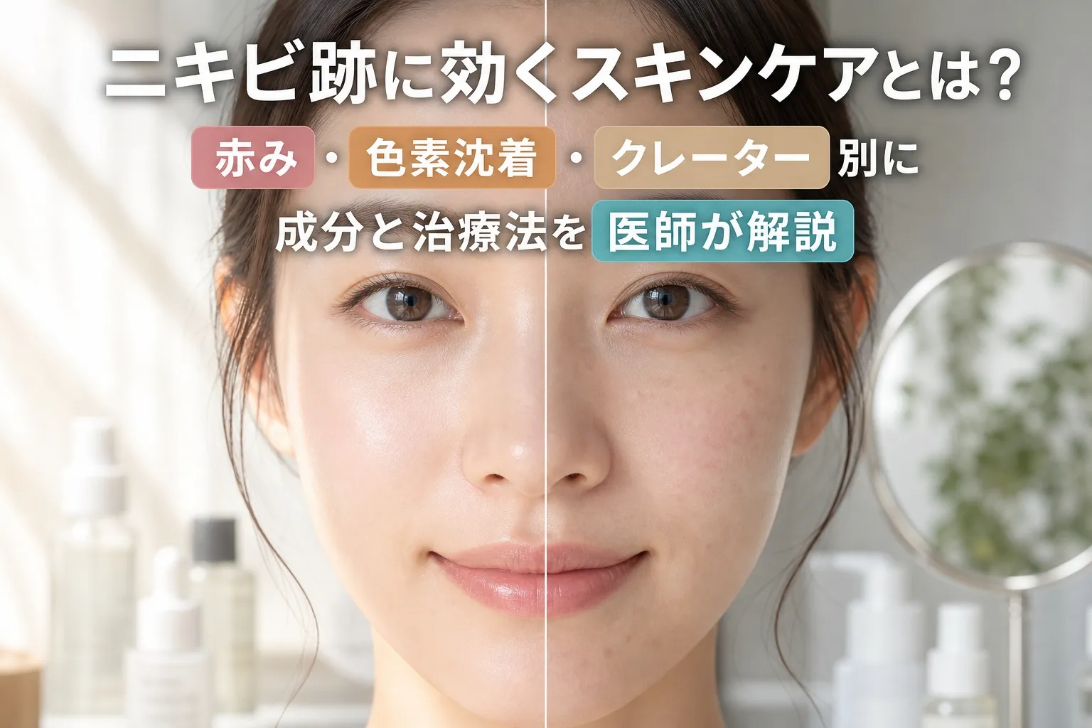 ニキビ跡に効くスキンケアを赤み・色素沈着・クレーター別に解説