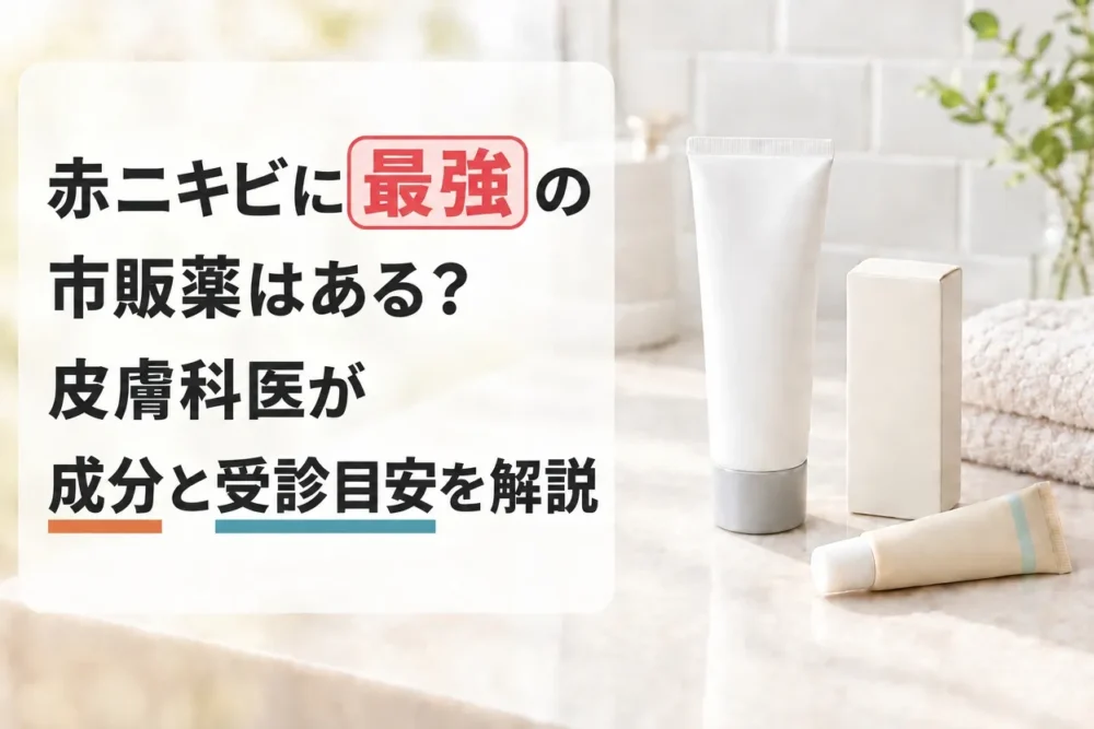 赤ニキビに最強の市販薬はある？皮膚科医が成分と受診目安を解説する記事のアイキャッチ画像